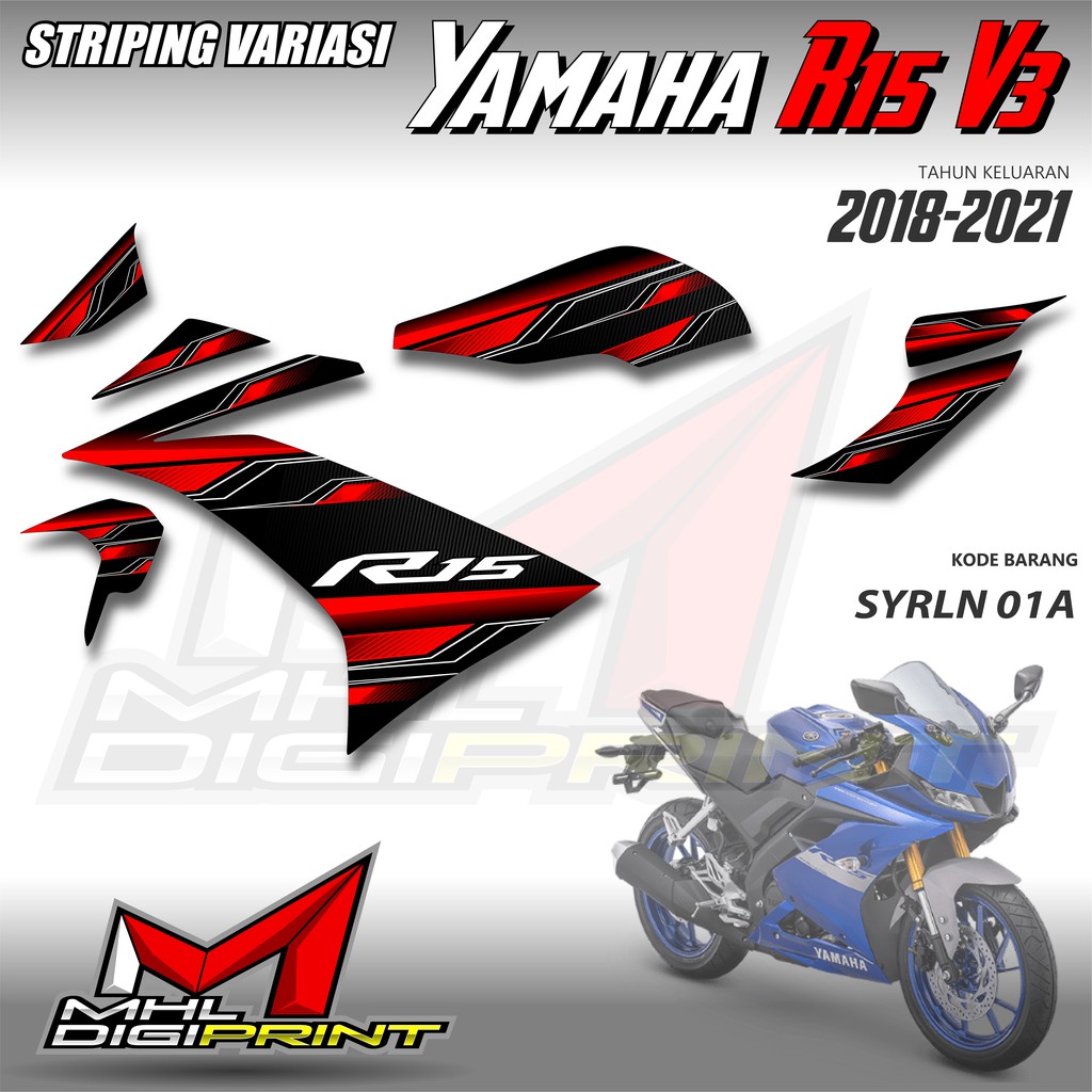 STRIPING VARIASI YAMAHA R15 V3 - STIKER R15 V3 - SYRLN 01