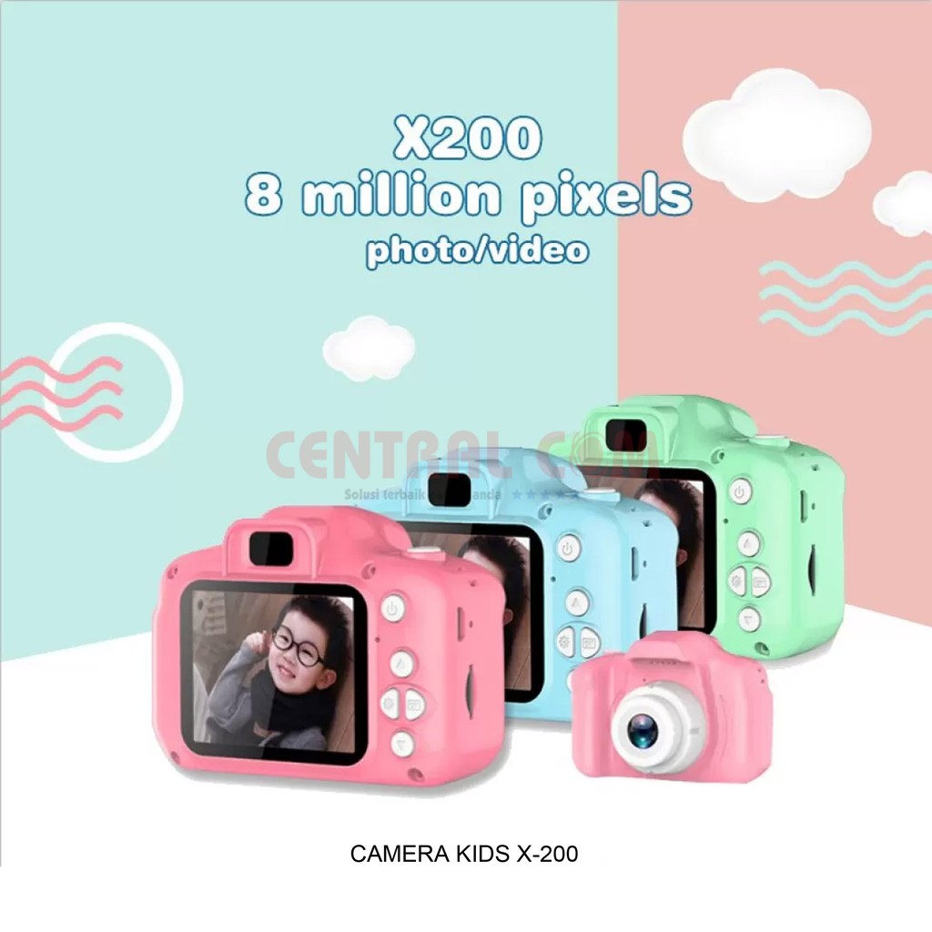CAMERA KIDS X-200 / CAMERA DIGITAL ANAK / KAMERA DIGITAL / PEREKAM GAMBAR & VIDEO - CENTRAL COM-4