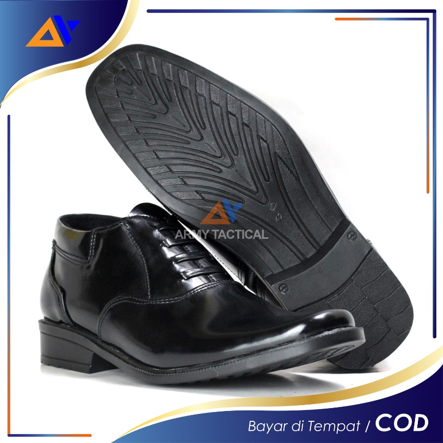 [FREE KAOS KAKI] Sepatu Dinas PDH 02 Polri Satpam Security Polisi Sepatu Dinas Kerja Kantor Oxford Pantofel Hitam Glossi Pria Resliting