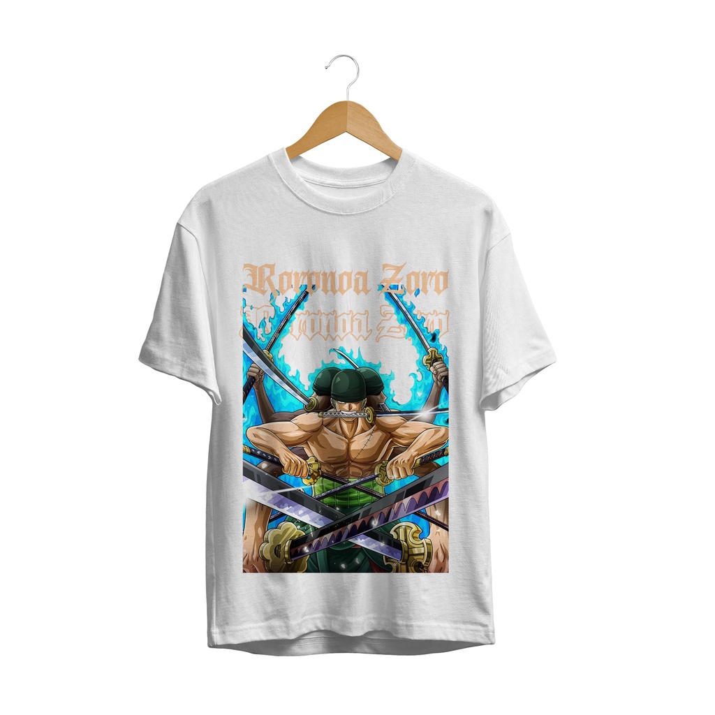 BAJU KAOS ANIME ONE PIECE-ZORO GOD OF SWORD JAPANES CULTURE DISTRO PREMIUM PRIA WANITA ANAK-ANAK