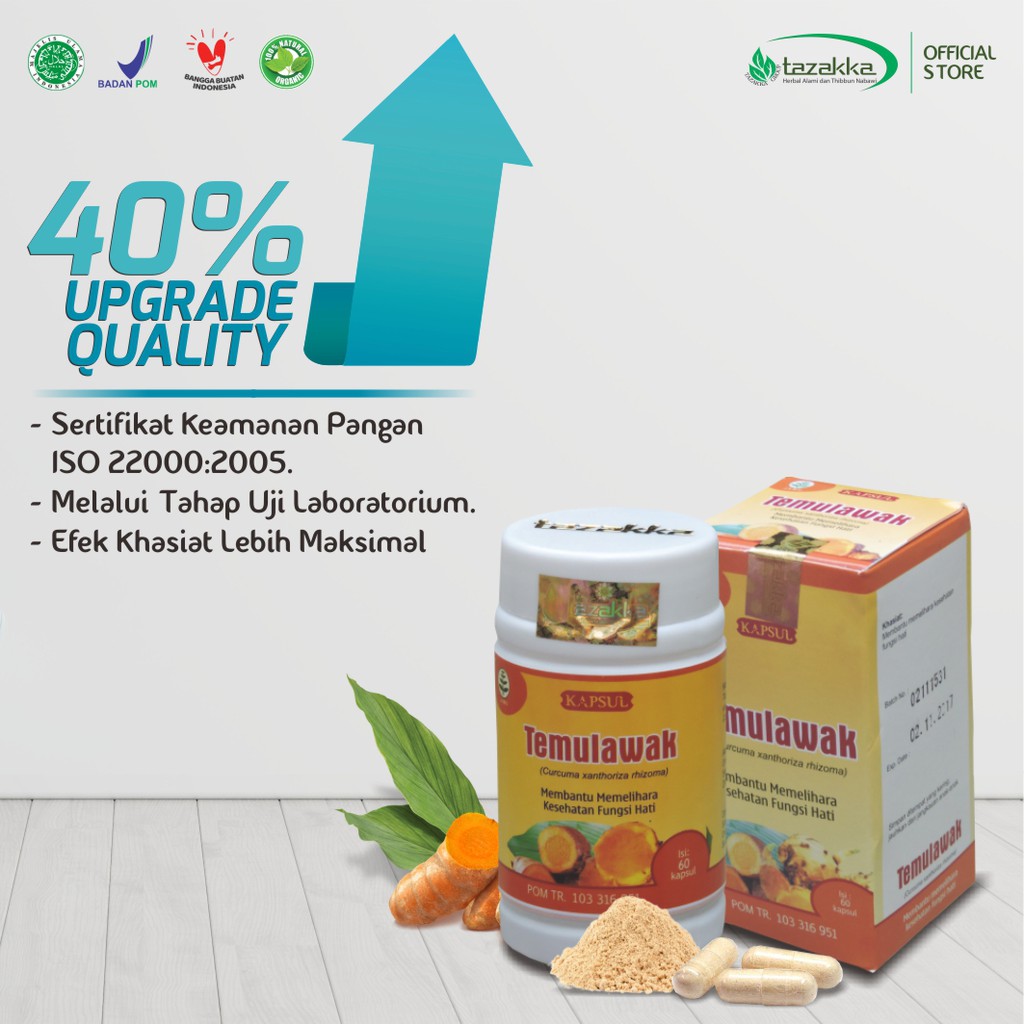 Herbal Magh Kapsul Temulawak Tazakka isi 60 kapsul ORIGINAL BPOM