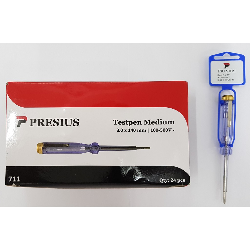 PRESIUS TESPEN LISTRIK 711 (HARGA GROSIR) OBENG MIN MINUS TESTPEN MEDIUM TES TEST PEN ORIGINAL KUAT