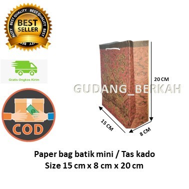 

Paper bag batik mini / Tas kado Size 15 cm x 8 cm x 20 cm ISI 12 pcs
