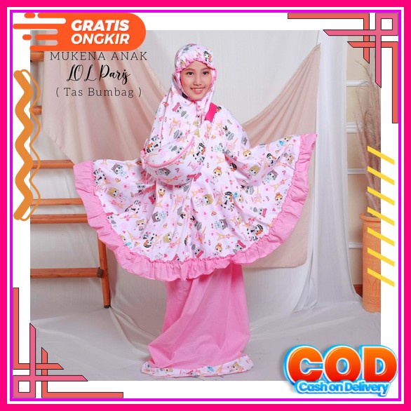 Mukena Anak Perempuan Bahan Rayon Premium Usia 12 Tahun 11 Tahun 10 Tahun 9 Tahun Mukena Anak Anak A