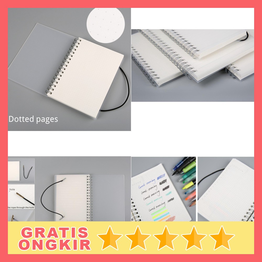 

JIANWU Buku Binder Catatan Jurnal Harian Notebook Format Dotted Pages Ukuran A6 - S2526 - White