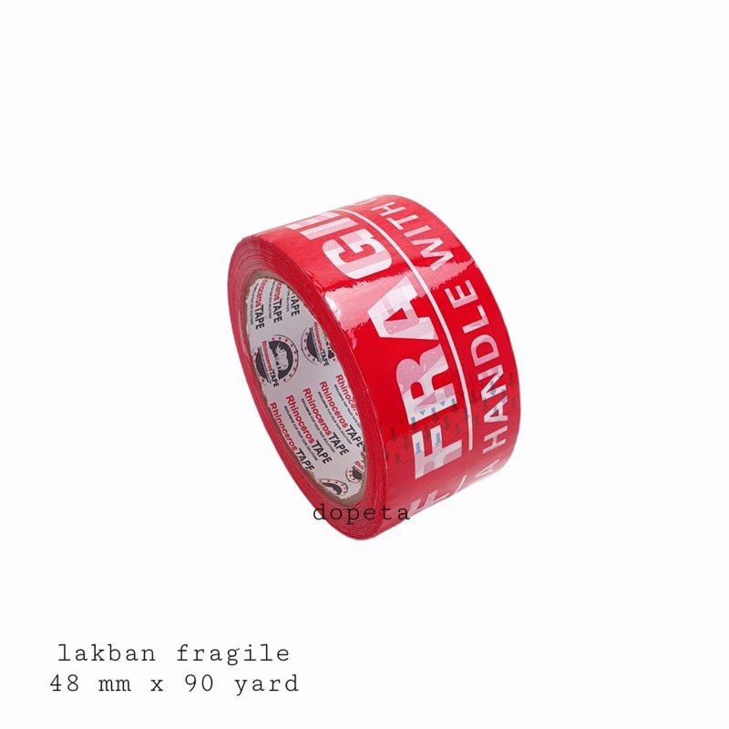 

Lakban Fragile Merah Isolasi 48 mm x 90 yard