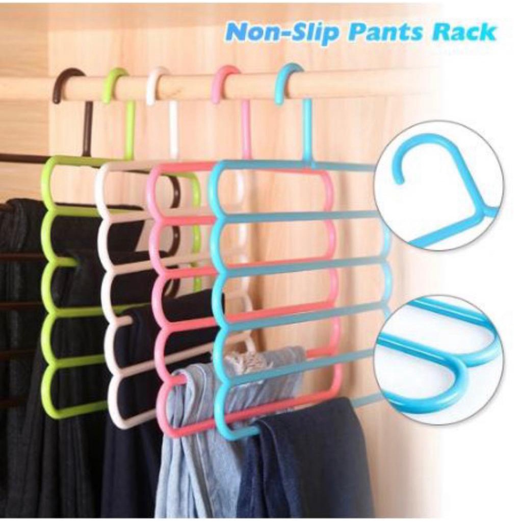 Gantungan Baju 5 Susun Magic Hanger Gantungan Jilbab 5 in 1