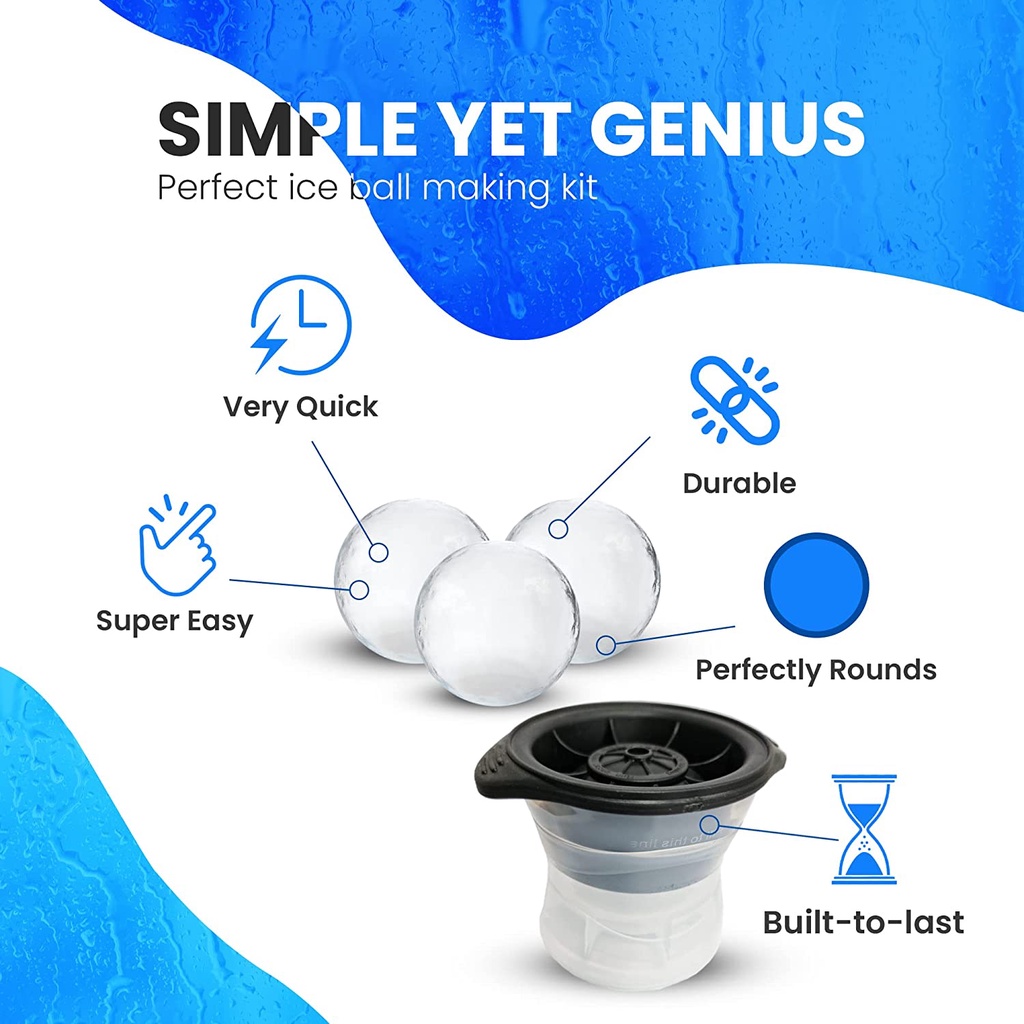 【WZ002】Sky Mall Cetakan Es Party Ice Cream Moulds Ice Hockey Ice Cube Maker Bar Whiskey Cocktail Ice Box Molds Sphere Round Ball Batu Ice Cube Tray Bahan Silikon Dengan Tutup