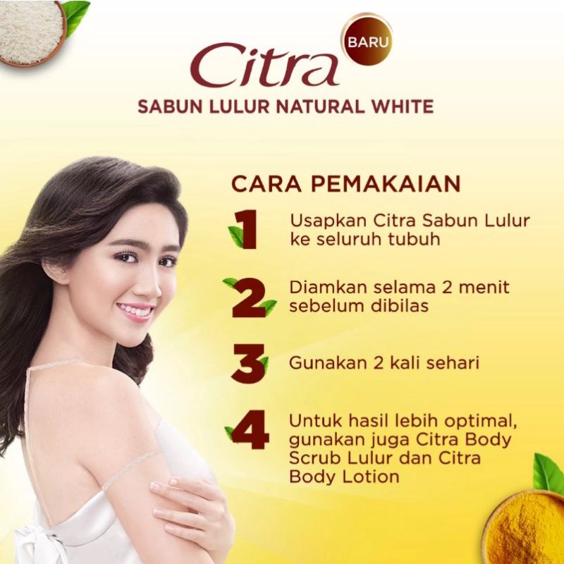 Citra Body Scrub Lulur Natural White Bengkoang 200ml /mencerahkan