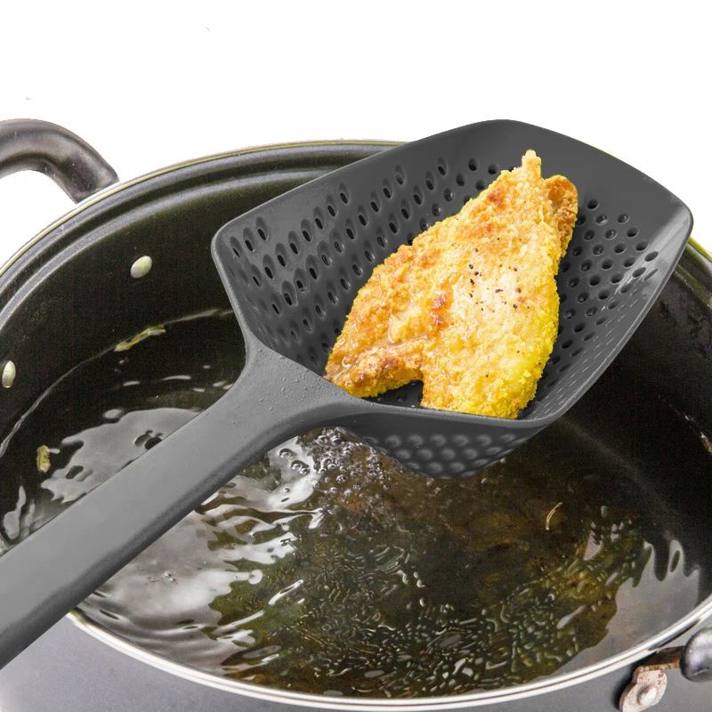 Spatula Saringan Tirisan Sutil Sodet Masakan Silikon Tahan Panas Alat Masak Goreng Fry Food Mesh Strainer