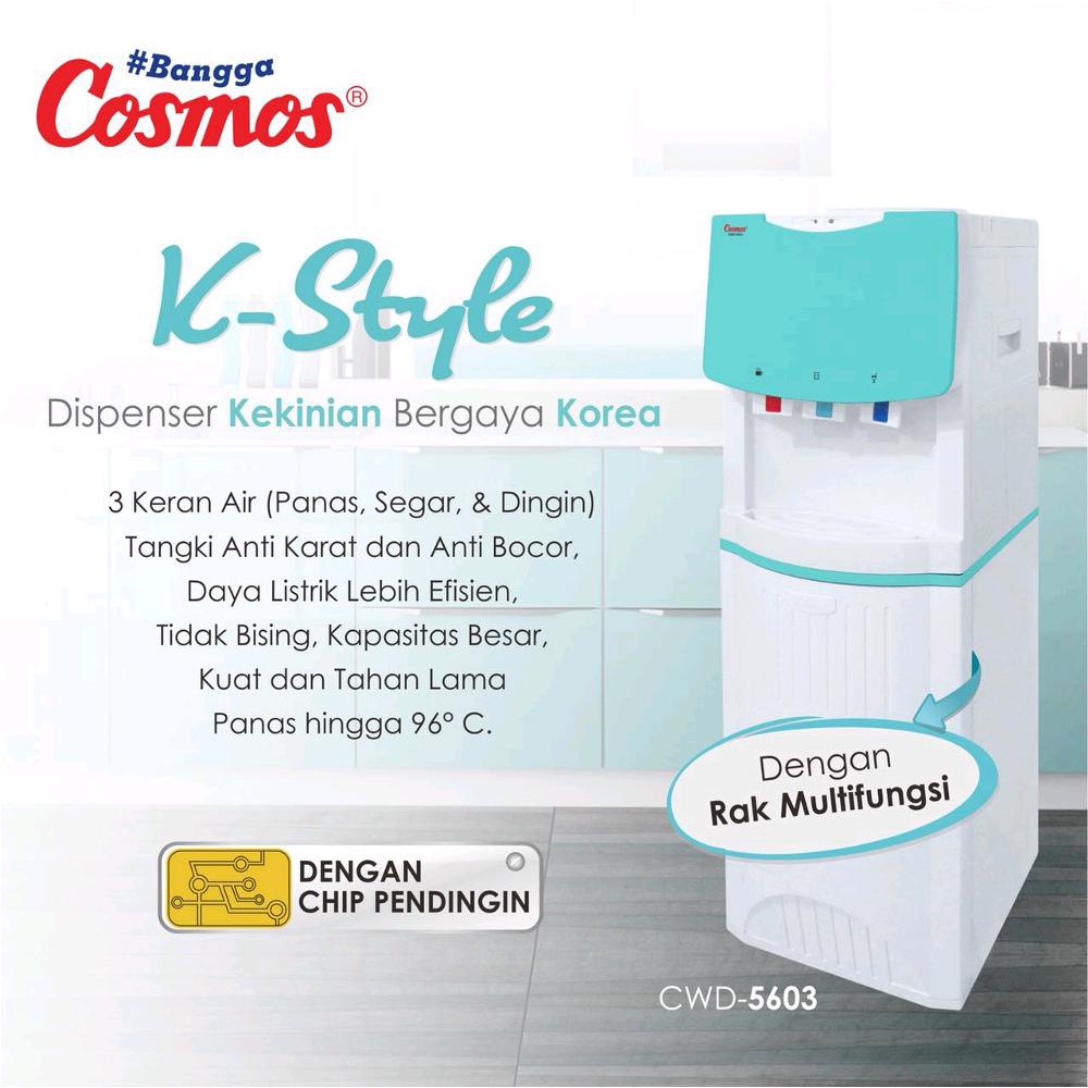 Cosmos Standing Dispenser CWD-5603 Galon Atas 3 Kran CWD5603