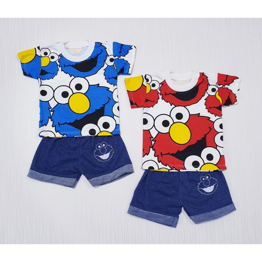 cyand clothing - setelan pakaian anak laki-laki elmo / baju bayi cowo