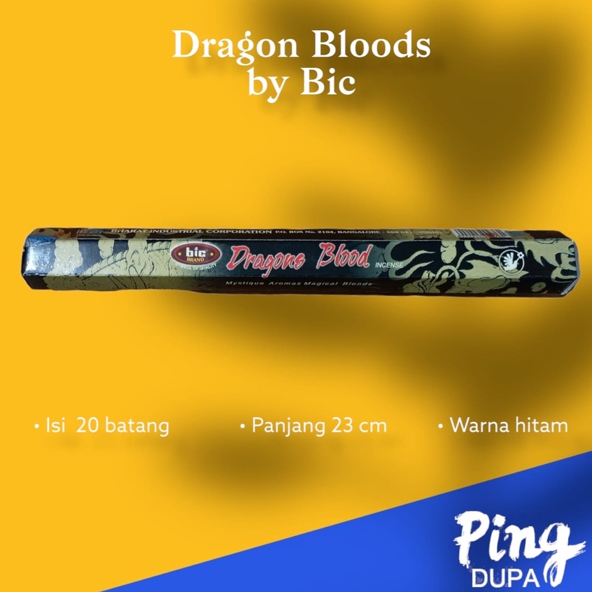 Dupa Hio Dragon Bloods Darah Naga Hexa by Bic India Isi 20 Batang