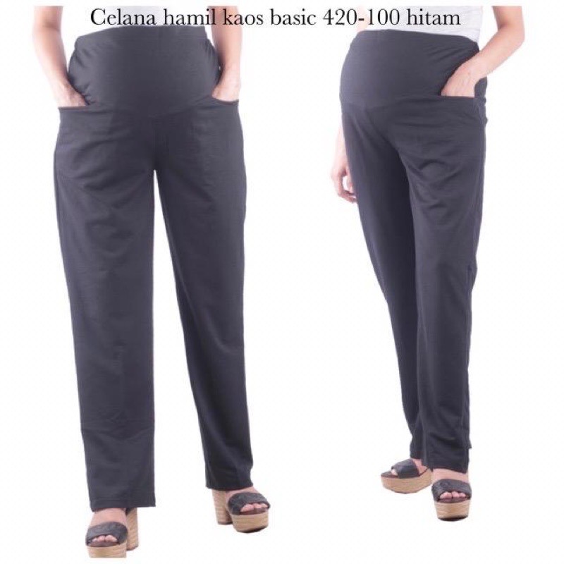 Celana hamil kaos basic 420 hitam