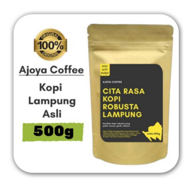 

Kopi Lampung Asli Murni Bubuk Robusta Ajoya Coffee Kemasan 500g