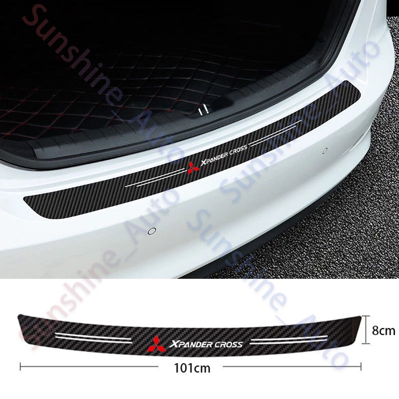 Stiker Pelindung Pintu Bagasi Mobil Mitsubishi Xpander cross Bahan Serat Karbon Anti Gores Tahan Air