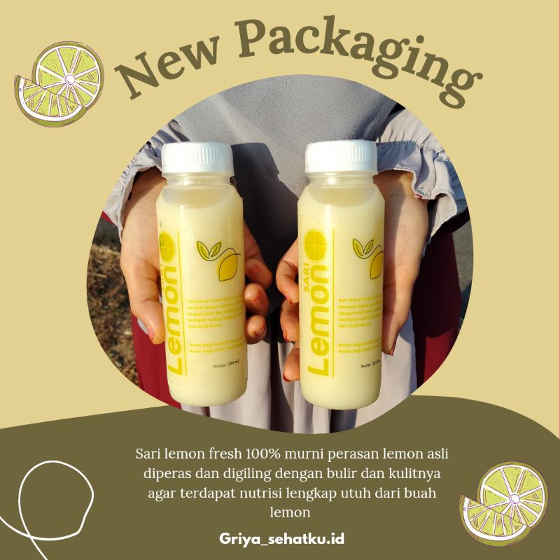 Sari lemon paket 4 botol kemasan 250ml 100% terbuat dari perasan air lemon tanpa pengawet dan gula