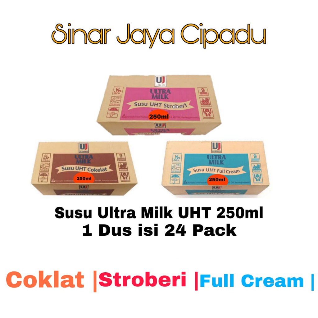 

Ultra Milk Susu UHT Stroberi 250ml isi 24 Pcs Khusus Grab Gosend