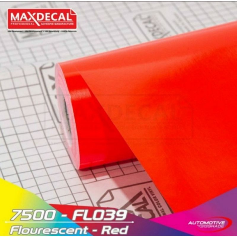 Sticker Maxdecal 7500 FL039 Red Flourescent Merah Stabilo