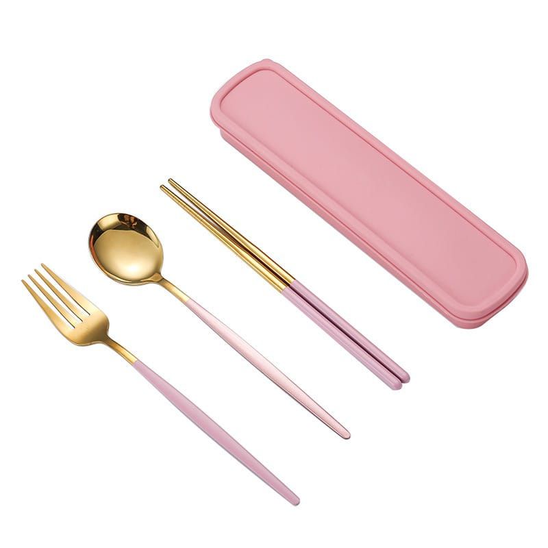 Set Alat Makan Korea 4in1 / Box Sendok Set Korea / Sendok Mewah / Sendok Elegant / Sendok Makan Mewah Home Baking