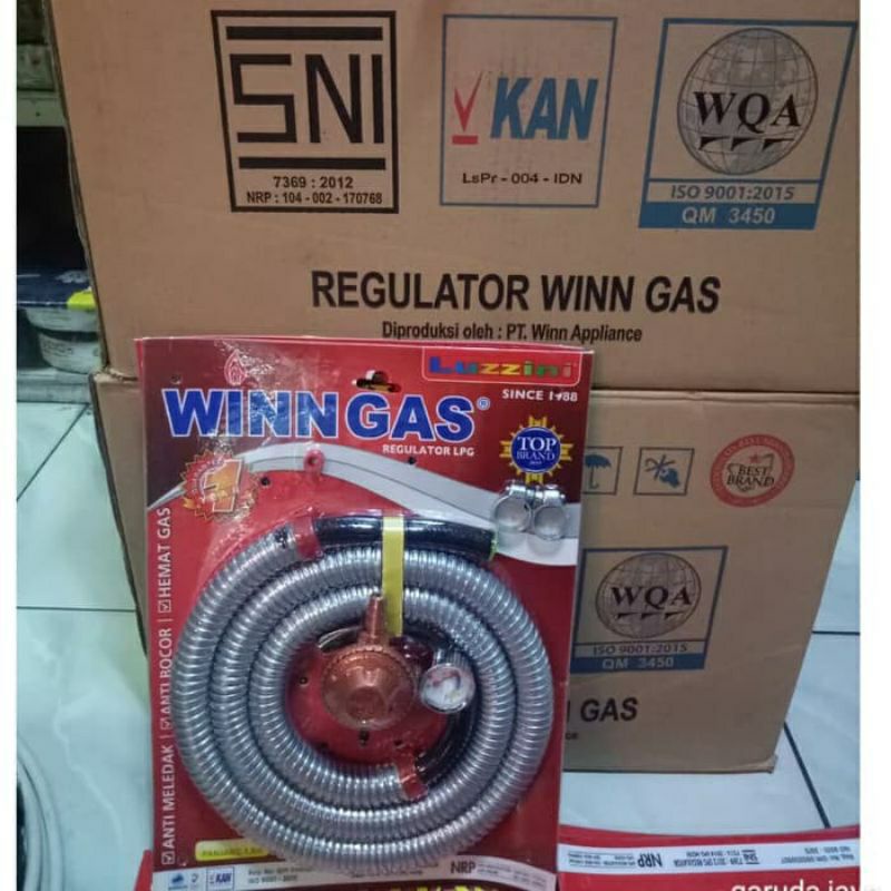 WINN GAS , W 138 , Luzzini ,  Win Gas , Selang paket + regulator 1.8 Meter