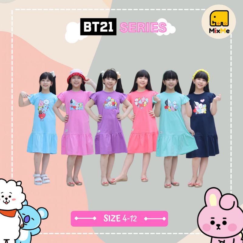 Dress anak BT 21 // baju tidur kaos anak // daster anak
