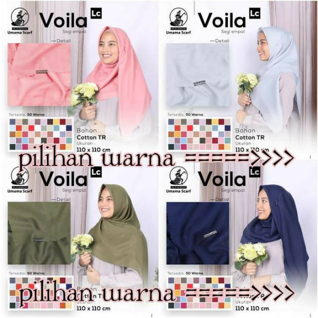 Kerudung Segi Empat Voila Umama Scarf. Jilbab segi empat. (Pag)