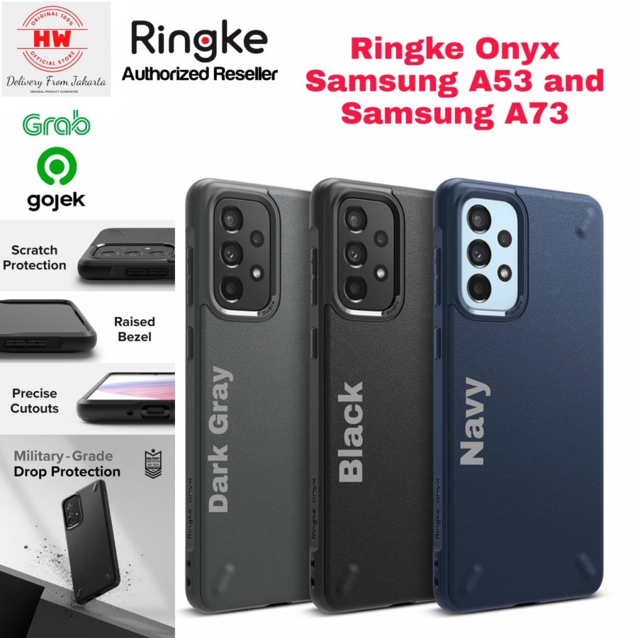 Case Samsung A53 Case Samsung A73 Ringke Onyx Original Casing A53 A73 - Samsung A53, Dark Gray