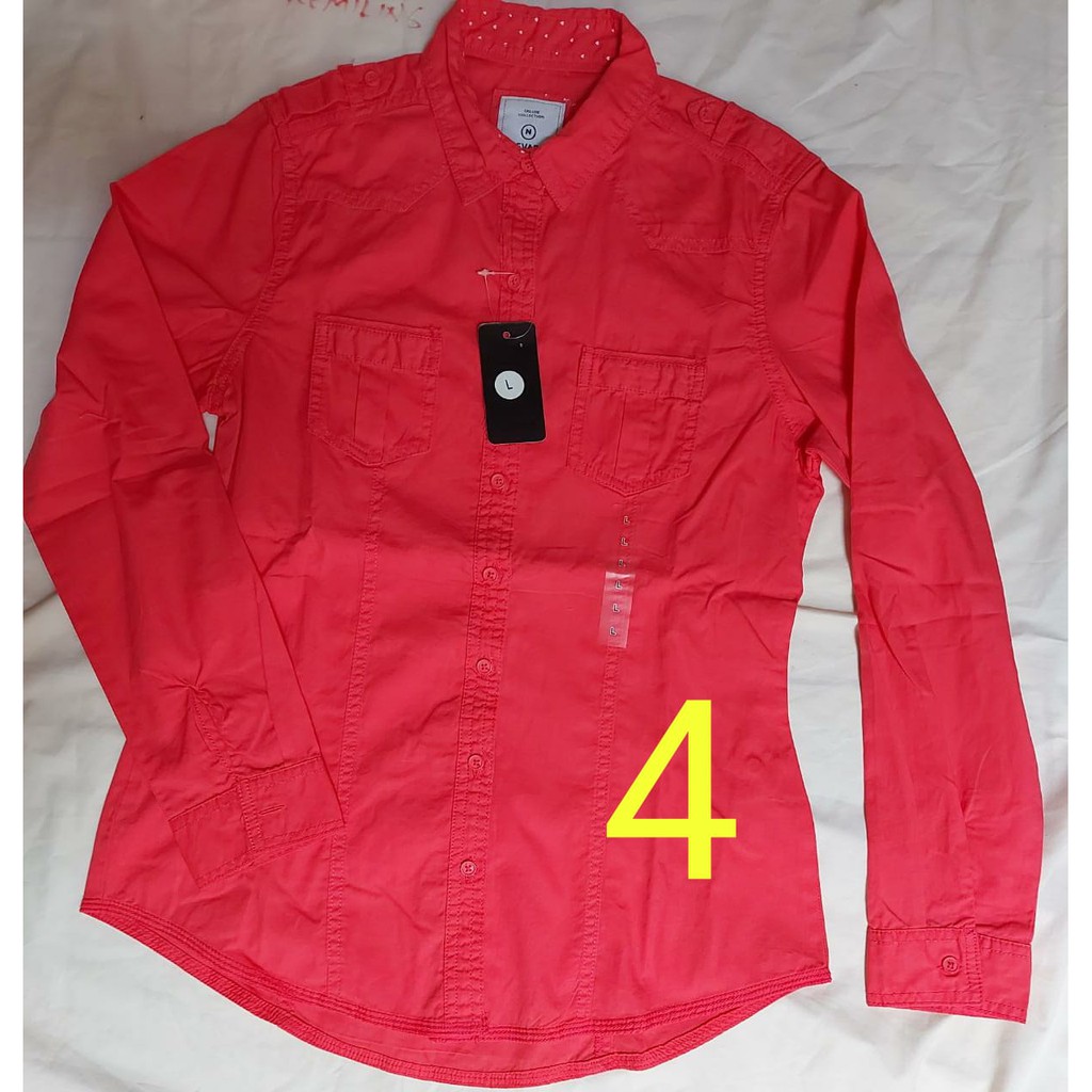 L-NEVADA/Kemeja Wanita LENGAN PANJANG/Polos-4 - PINK CORAL