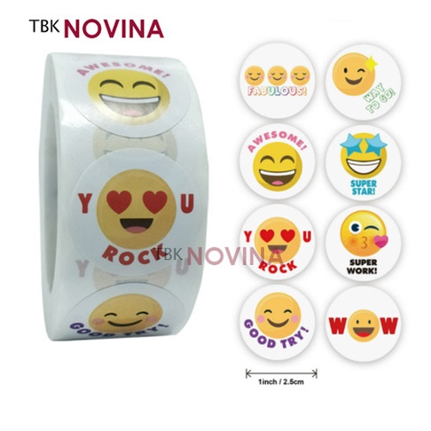 [KODE 120] Stiker EMOJI / Label Segel Thank You (10 pcs)