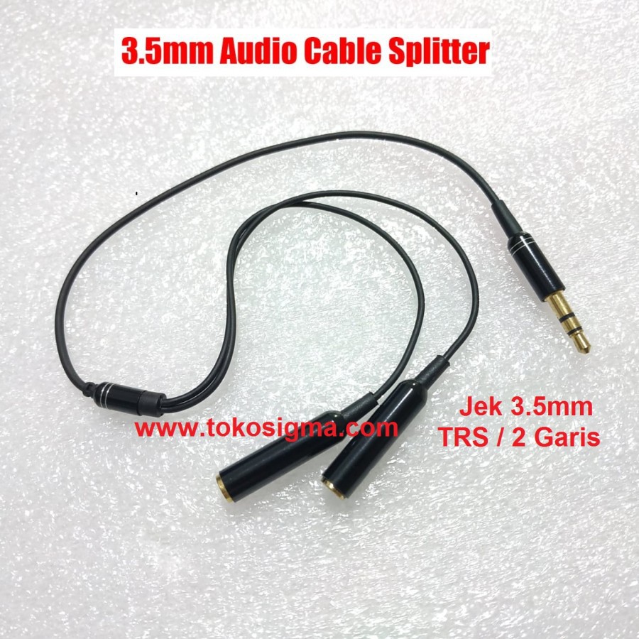 Kabel Cabang Headphone Jek 3.5mm TRS M to 2 F TRS Audio Cable Splitter