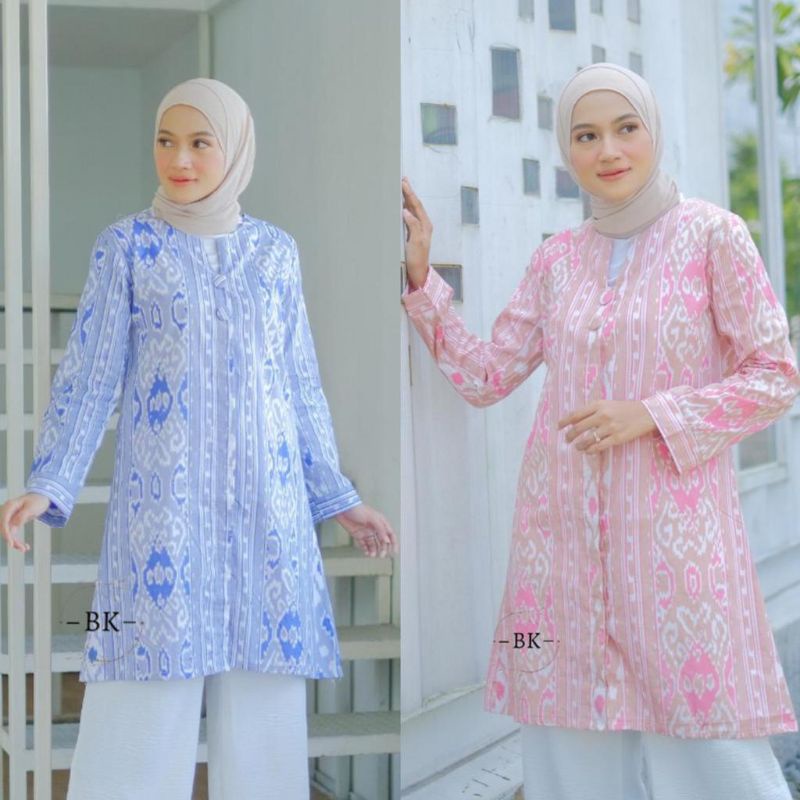 TUNIK BATIK MODERN SOFTCOLOR SONGKET||ATASAN WANITA||M-L-XL-XXL-3L