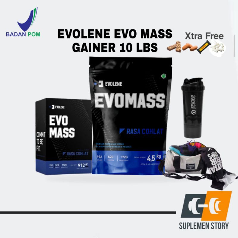 EVOLENE EVO MASS GAINER 10 LBS 4500 GRAM WHEY GAINER EVOLENE BPOM