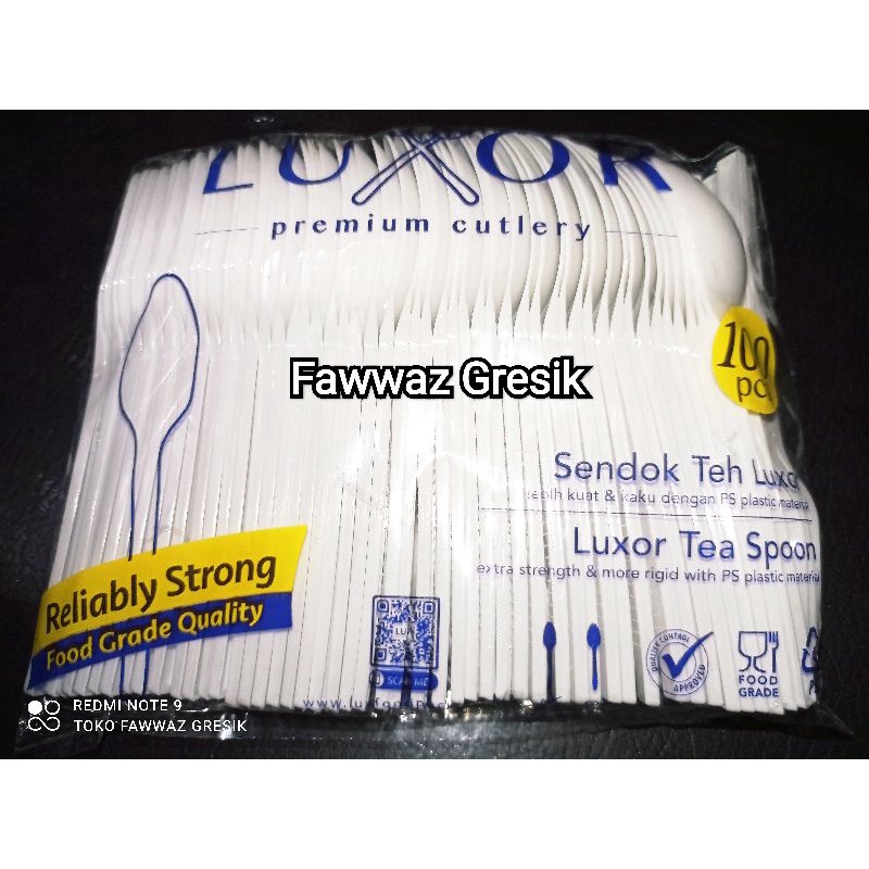 (100 pcs) Sendok Teh Putih Luxor / Sendok Puding / Sendok Es krim / Sendok Salad / Sendok Dessert / Sendok Plastik