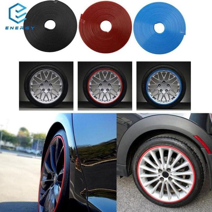 Stiker List Karet Velg Ban Mobil Aksesoris Variasi Pelindung Car Pelek - Putih