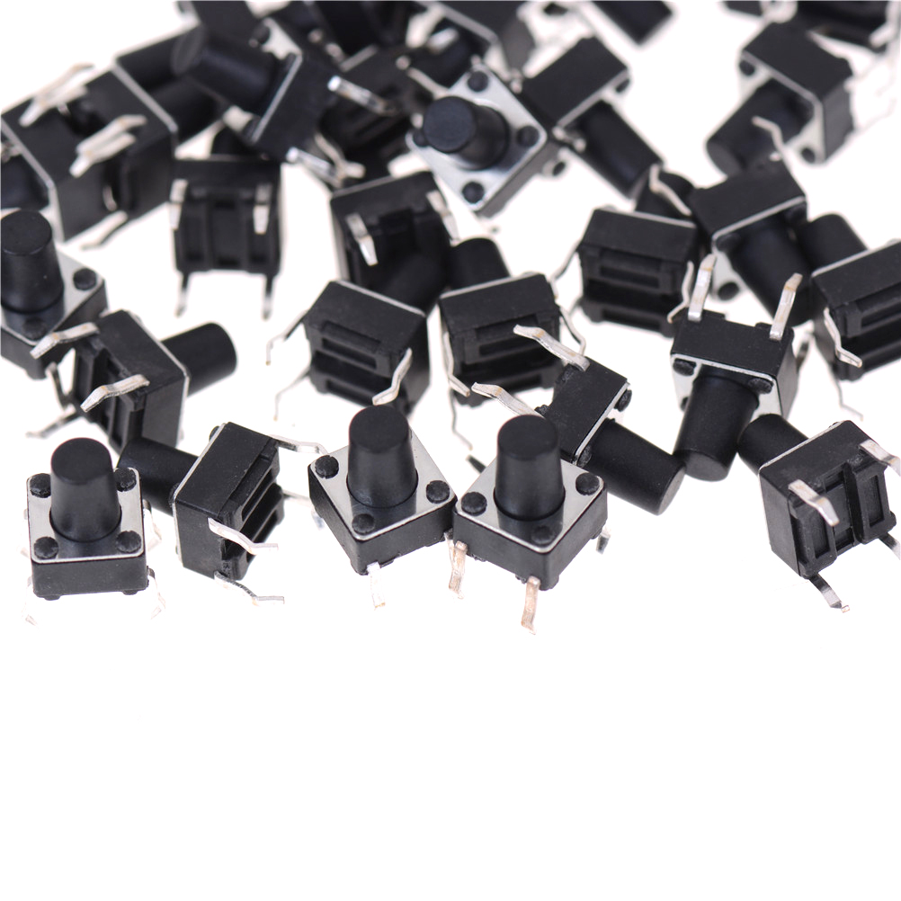 50pcs Tombol Tekan Tactile Mikro 4 Pin Ukuran 6x6 X 8mm