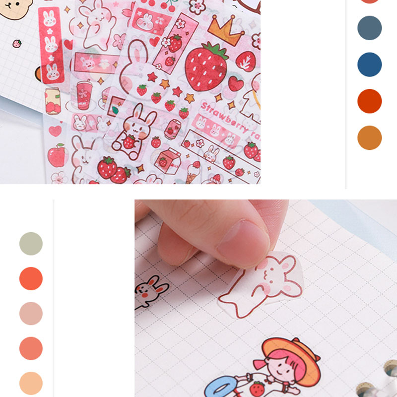 (Ready Stock) 4pcs / Set Stiker Kertas / Selotip Washi Motif Kartun Hewan Peliharaan Jepang Untuk Dekorasi Album Foto