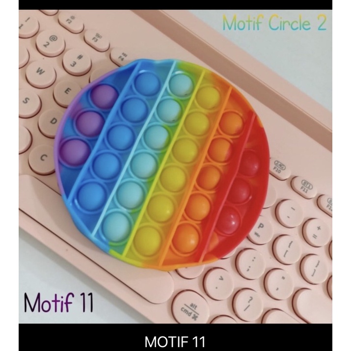 POP IT RAINBOW KEKINIAN MAINAN ANAK KARAKTER RAINBOW VIRAL PUSH POP BUBBLE MAINAN-BENUA DUNIA-Motif 11