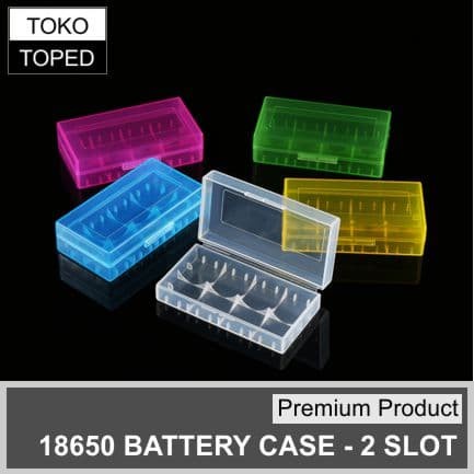 Premium 2 Slot 18650 Battery Case | box tempat kotak bateraii batre