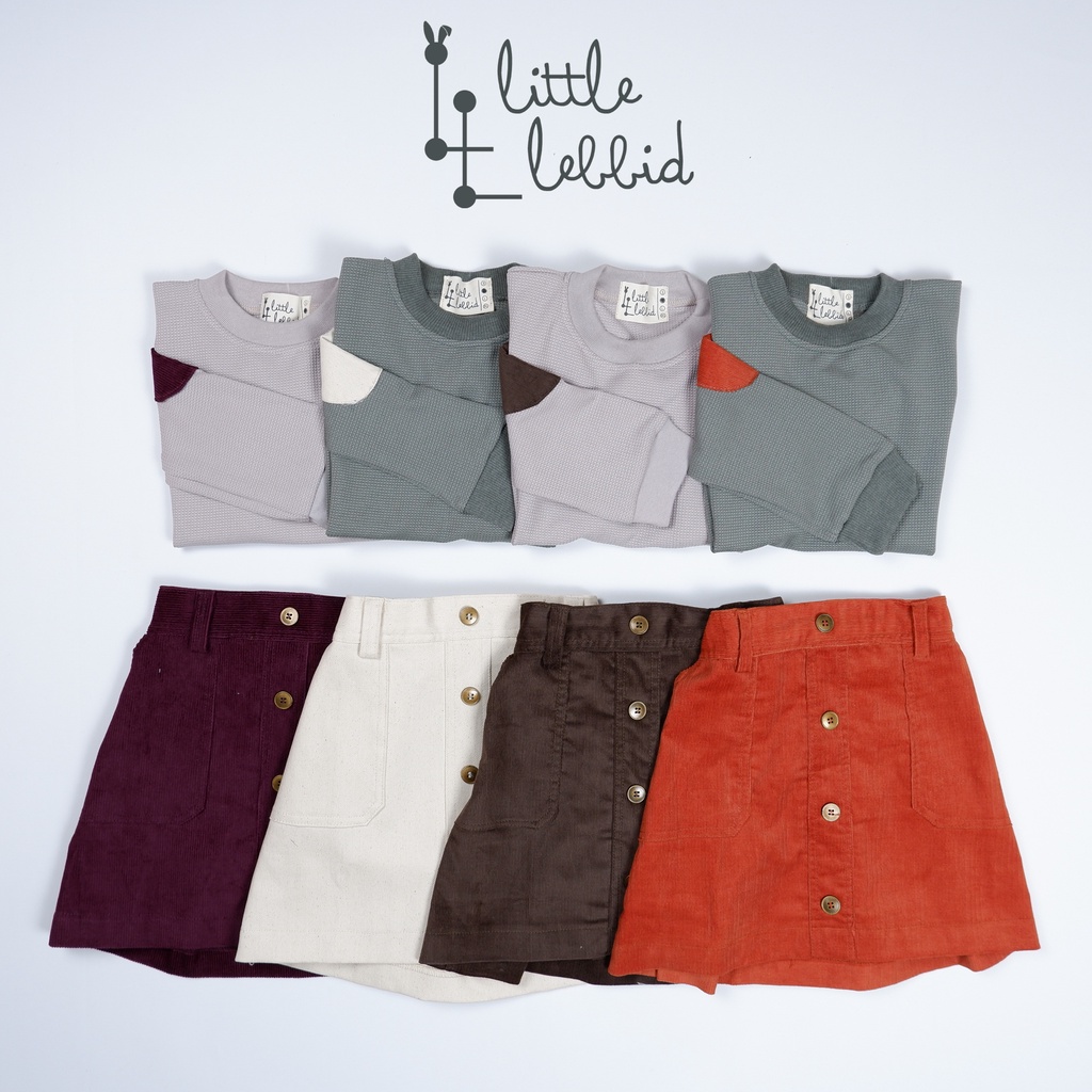 Sweater Anak Waffle Uniqlo x Rok Pendek Corduroy Little Lebbid