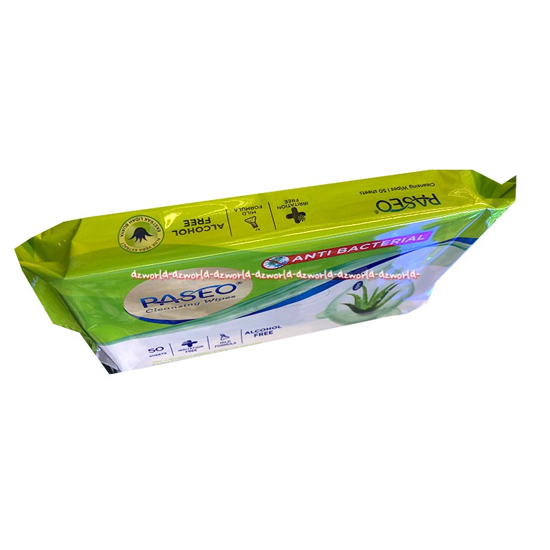 Paseo Cleansing Wipes Anti Bacterial 50Sheet Tissu Basah Anti Bakteri