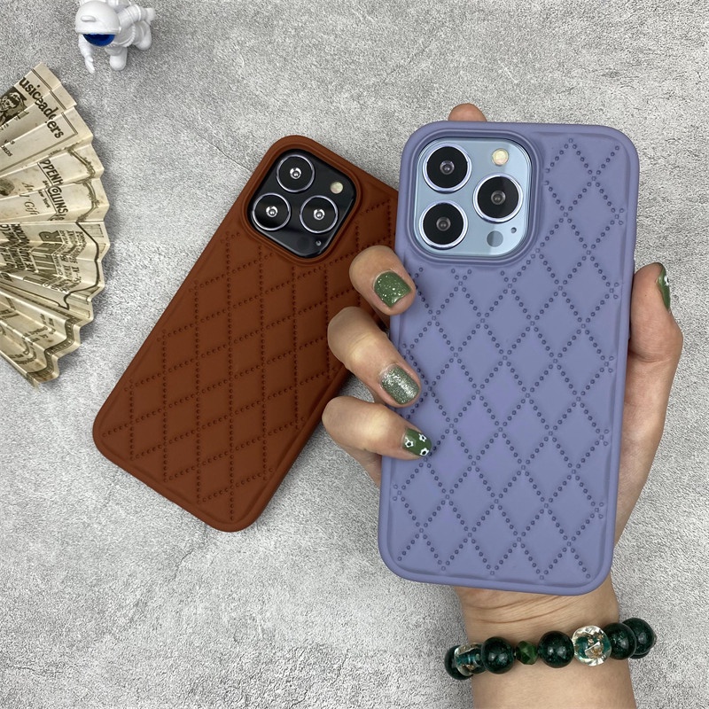 Soft Case Silikon Motif Lingge Untuk IPhone 11 12 13 Pro X XR XS MAX