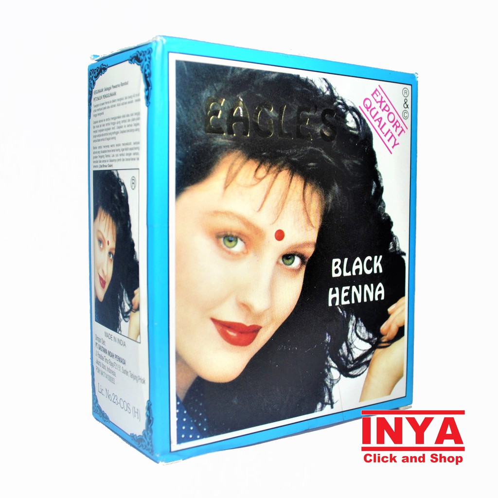 EAGLES BLACK HENNA HAIR DYE 10x6 Bungkus / BOX - Semir Rambut Hitam