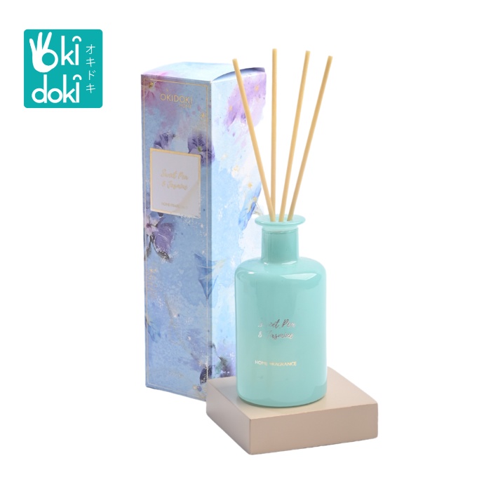 OKIDOKI Reed Diff Sweet Pea & Jasmine 200 mL - Pewangi Ruangan - Reed Diffuser - Aromatherapy