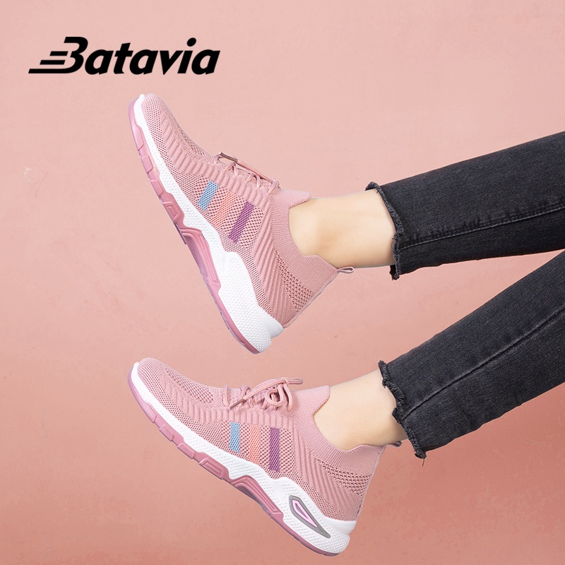 Batavia GROSIR sepatu kanvas wanita rajut sepatu wanita  sepatu tanpa tali hitam Sepatu Wanita Sport Women Sneakers A122