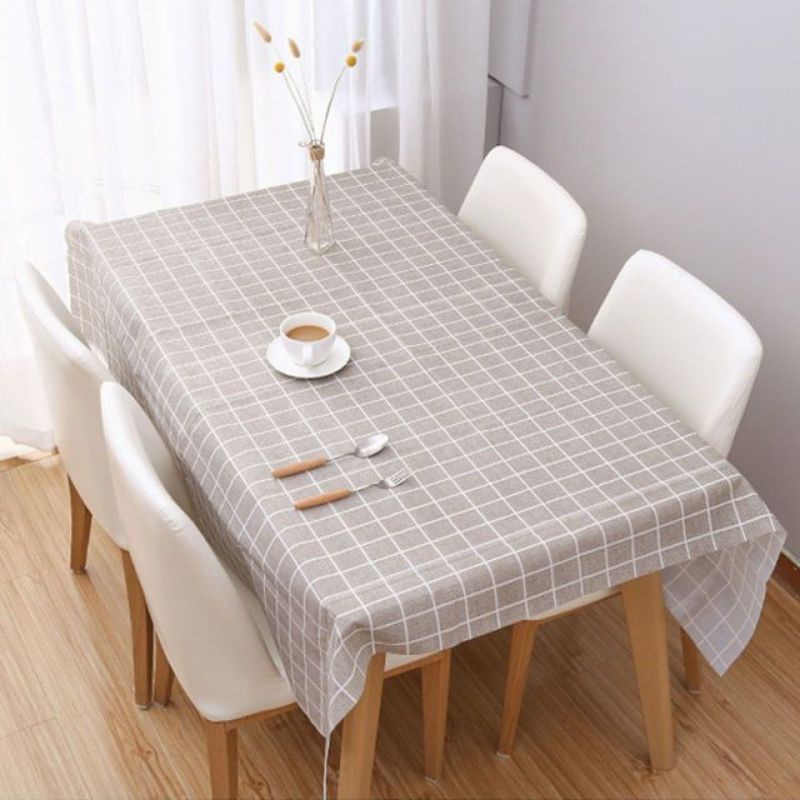 [MURAH] Taplak meja waterproof /taplak meja anti air bahan PVC motif kotak kotak tebal dan awet uk 137 x 180 cm/Ukuran Besar Alas Cover Meja makan table dapur motif