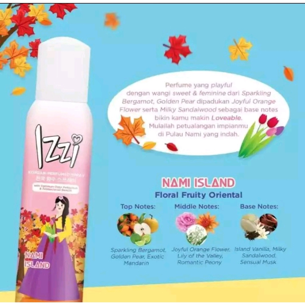 IZZI KOREA PERFUMED SPRAY 150 ML  DAN IZZI KOREA BODY MIST 100ML / PARFUM IZZI / IZZI BODY MIST KOREA