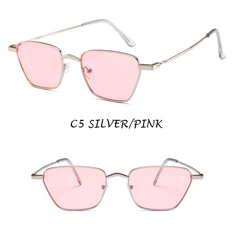 (YUZHU) Bayar di Tempat INS Fashion Small Square Besi Kacamata Hitam Wanita/Pria Sunglasses