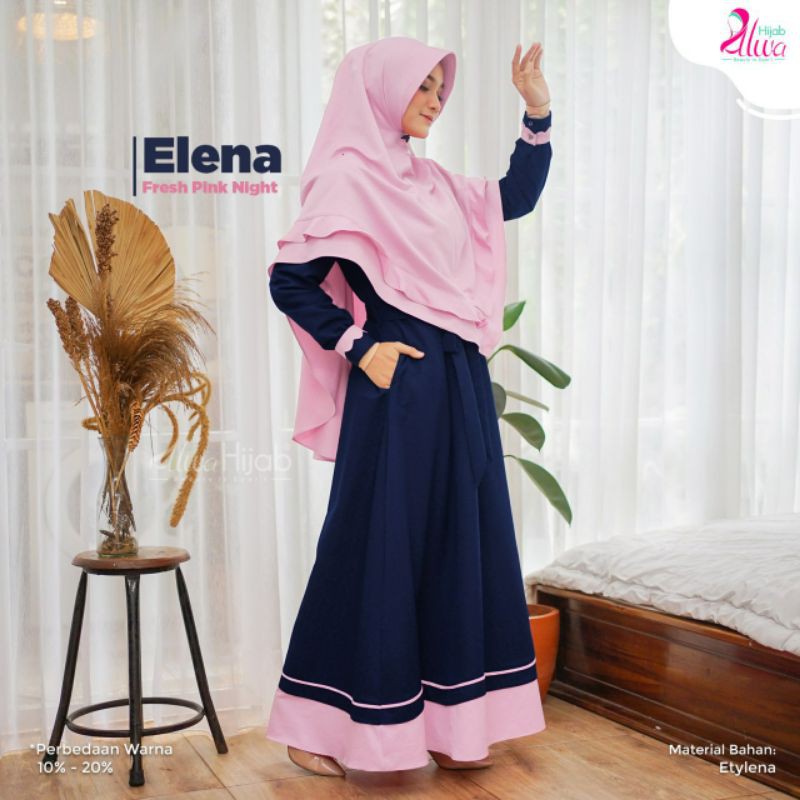 GAMIS SYARI ELENA 1 SET KHIMAR || ALWA HIJAB