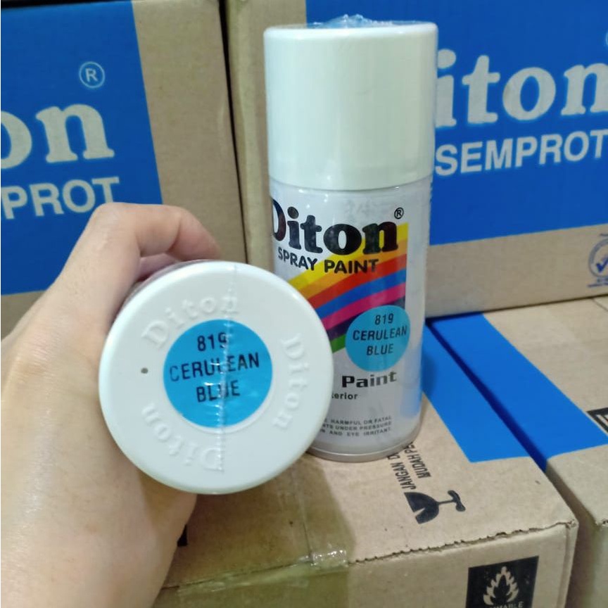 Pilox Cat Semprot DITON Spray Paint Acrylic Lacquer Paint - 819 Cerulean Blue / BIru Muda / Biru Langit (150cc/Kecil)